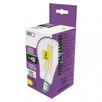 EMOS LED Filament izzó E27 11W 1521lm természetes fehér