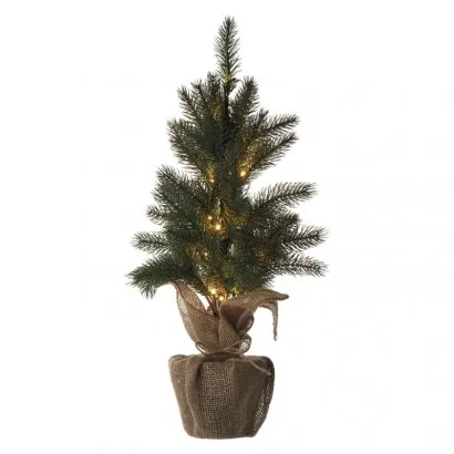 LED karácsonyfa, havas, 52 cm, 3x AA, beltéri, meleg fehér...