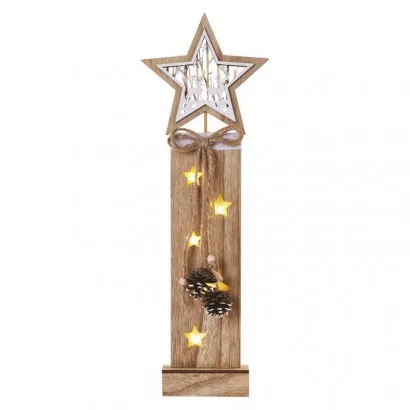 Karácsonyi LED dekoráció, fa – csillagok, 48 cm, 2x AA, be...
