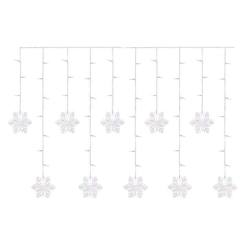 LED karácsonyi fényfüggöny – hópelyhek, 135x50 cm,  beltér...
