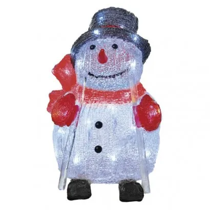 LED karácsonyi hóember, 28 cm, kültéri és beltéri, hideg f...