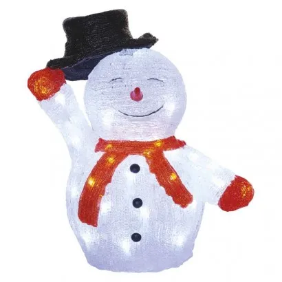 LED karácsonyi hóember kalappal, 36 cm, kültéri és beltéri...