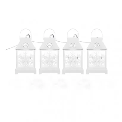 LED karácsonyi girland – fehér lámpák hópelyhekkel, hideg ...