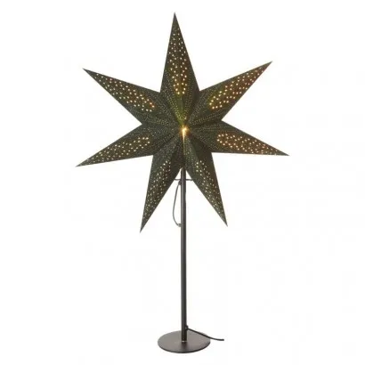 Karácsonyi LED papírcsillag, talpas, zöld, 45 cm, beltéri...