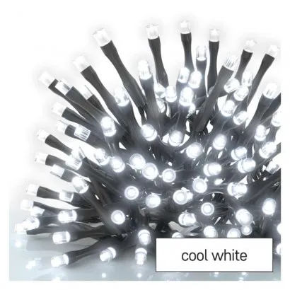 Standard LED sorolható karácsonyi füzér, 5 m, kültéri és beltéri, hideg fehér, időzítő