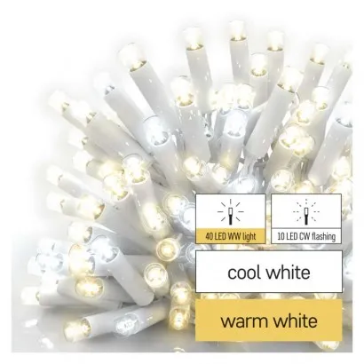 Karácsonyi Profi LED sorolható füzér, villogó, fehér – jég...