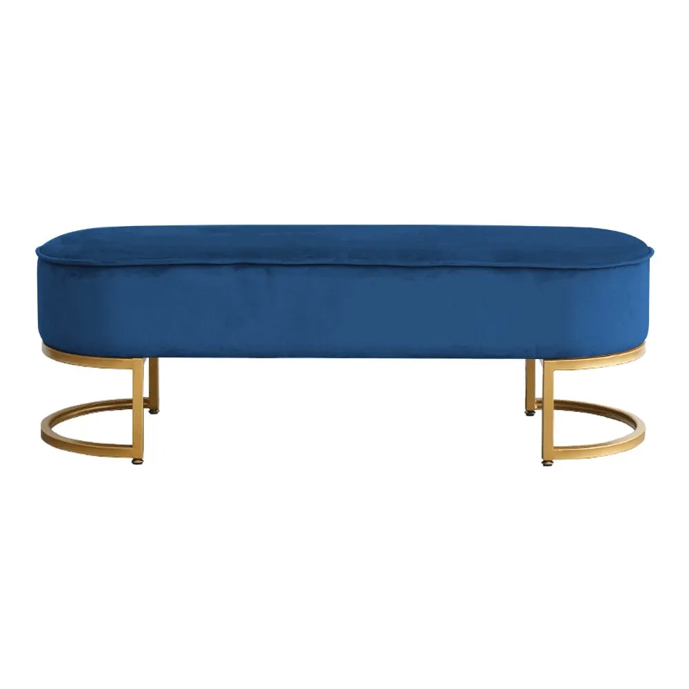 MIRILA NEW kék szövet pad gold króm-arany lábakkal – 100 cm