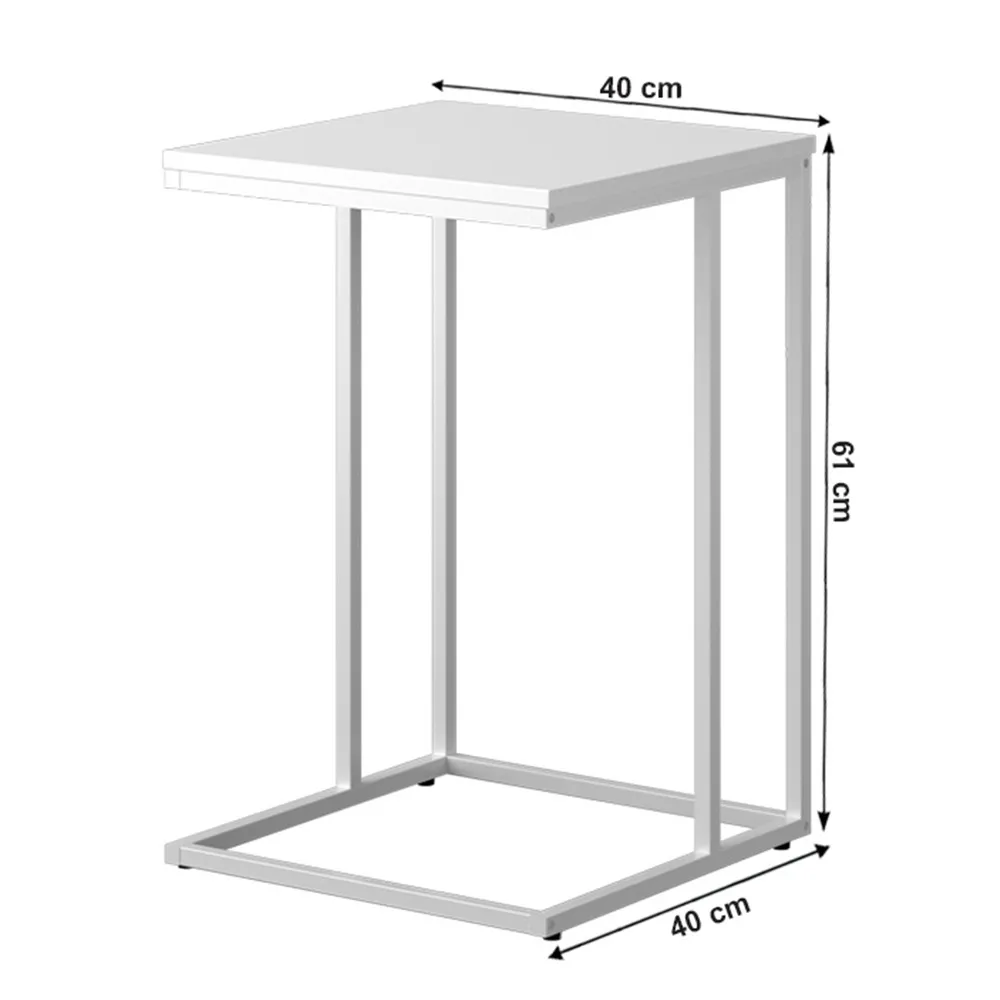 KALA modern konzolasztal – fehér, 40X40X61 cm