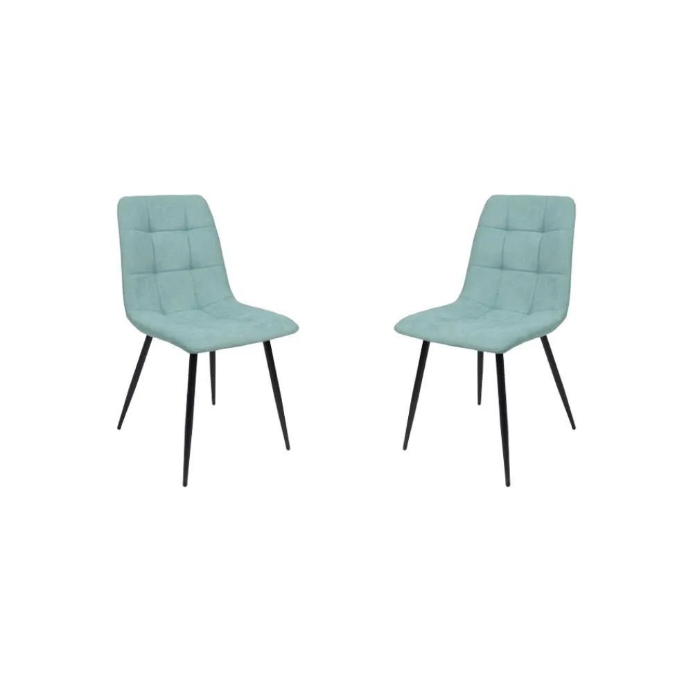 2 darabos Kamil étkezőszék szett menta zöld szövet - feket...