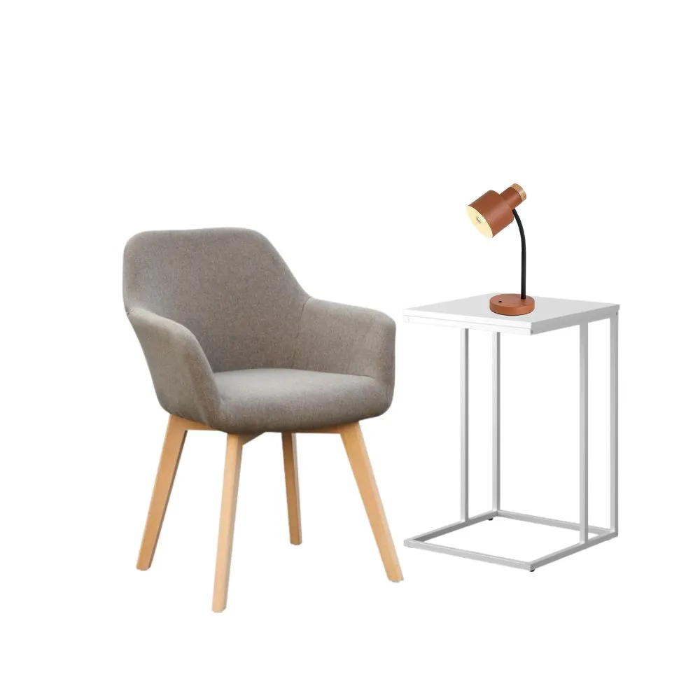 Home Staging 3 részes szett - fotel asztali lámpa konzolasztal narancs