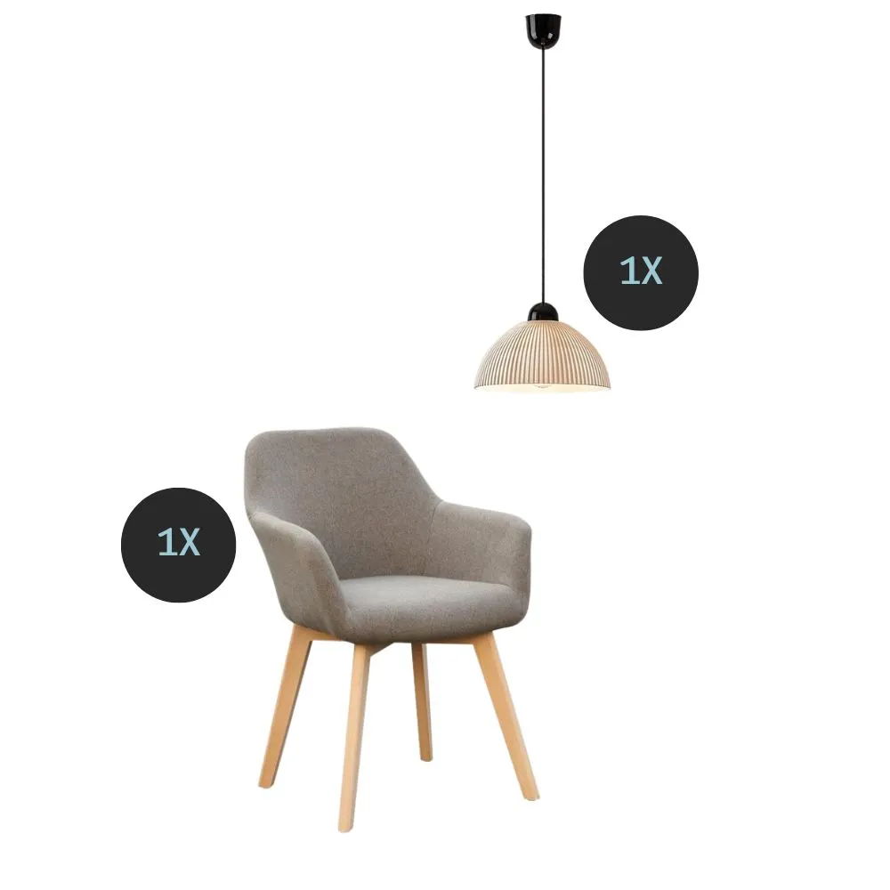 Home Staging 2 részes skandináv szett - 1db Clorin new fotel 1db Rabalux Avenora függeszték 