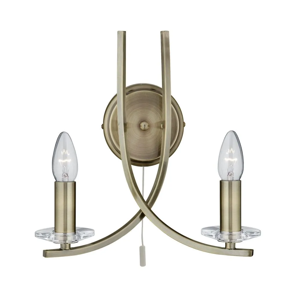 Ascona Searchlight falikar lámpa húzókapcsoló 2x E14 antik...