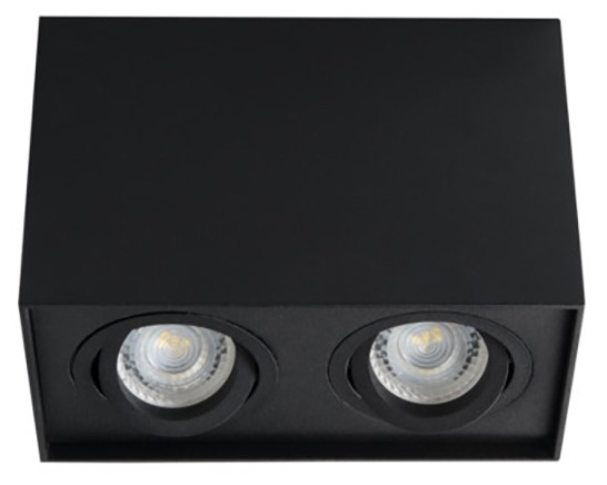 Avide GU10 Lámpatest Négyzetes Fekete Dönthető Dupla