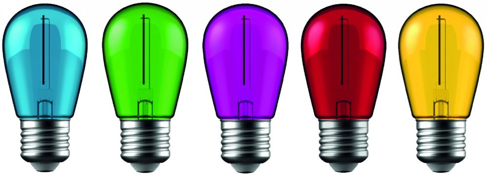 Avide Dekor LED Filament fényforrás 1W E27 (Zöld/Kék/Sárga...