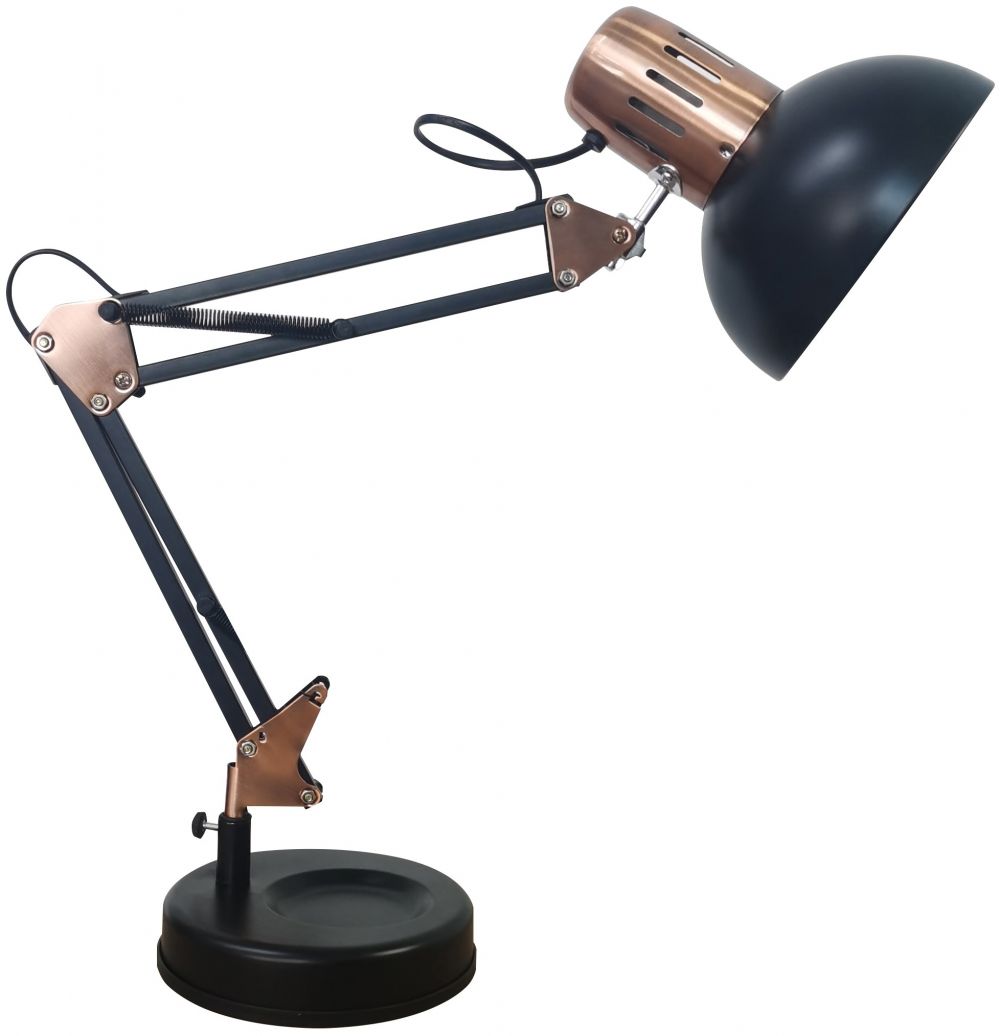 Avide Basic Asztali Lámpa Vintage Fekete Teljes Fém Max 60...