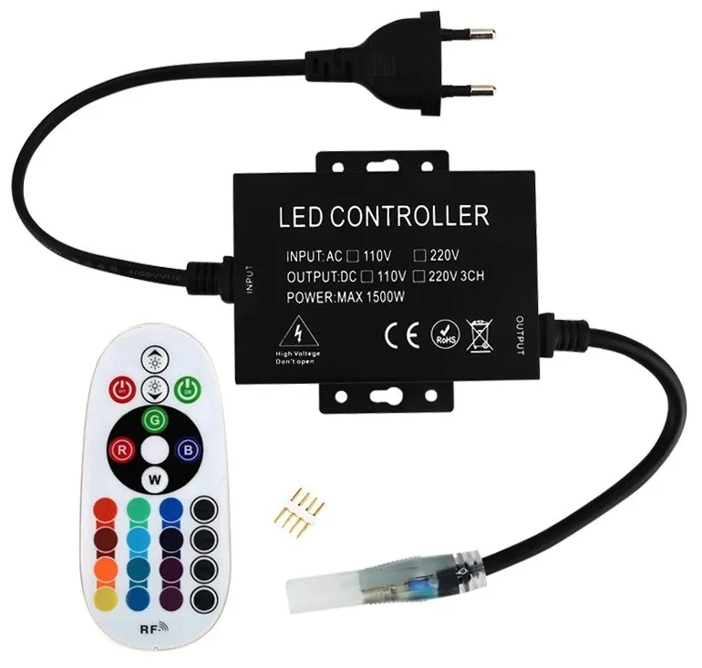 Avide LED Szalag 220V RGB RF Távirányító és Vezérlő max. 1...