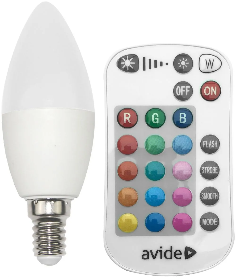 Avide Smart LED Candle 4.9W RGB+W 2700K IR Távirányítóval...
