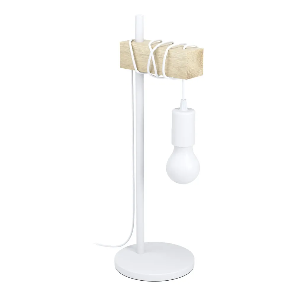 Asztali lámpa E27 1x10W fehér/tölgy Townshend
