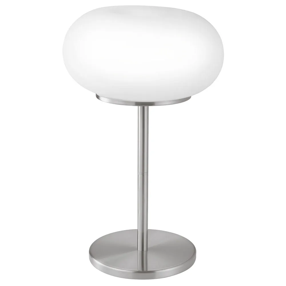 Asztali lámpa 2x60W E27 m.nikkel/opál Optica
