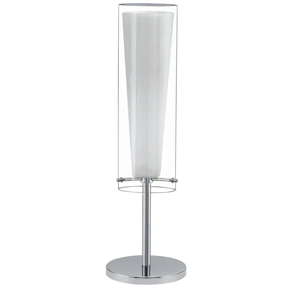 Asztali lámpa E27 1x60W króm/fehér Pinto