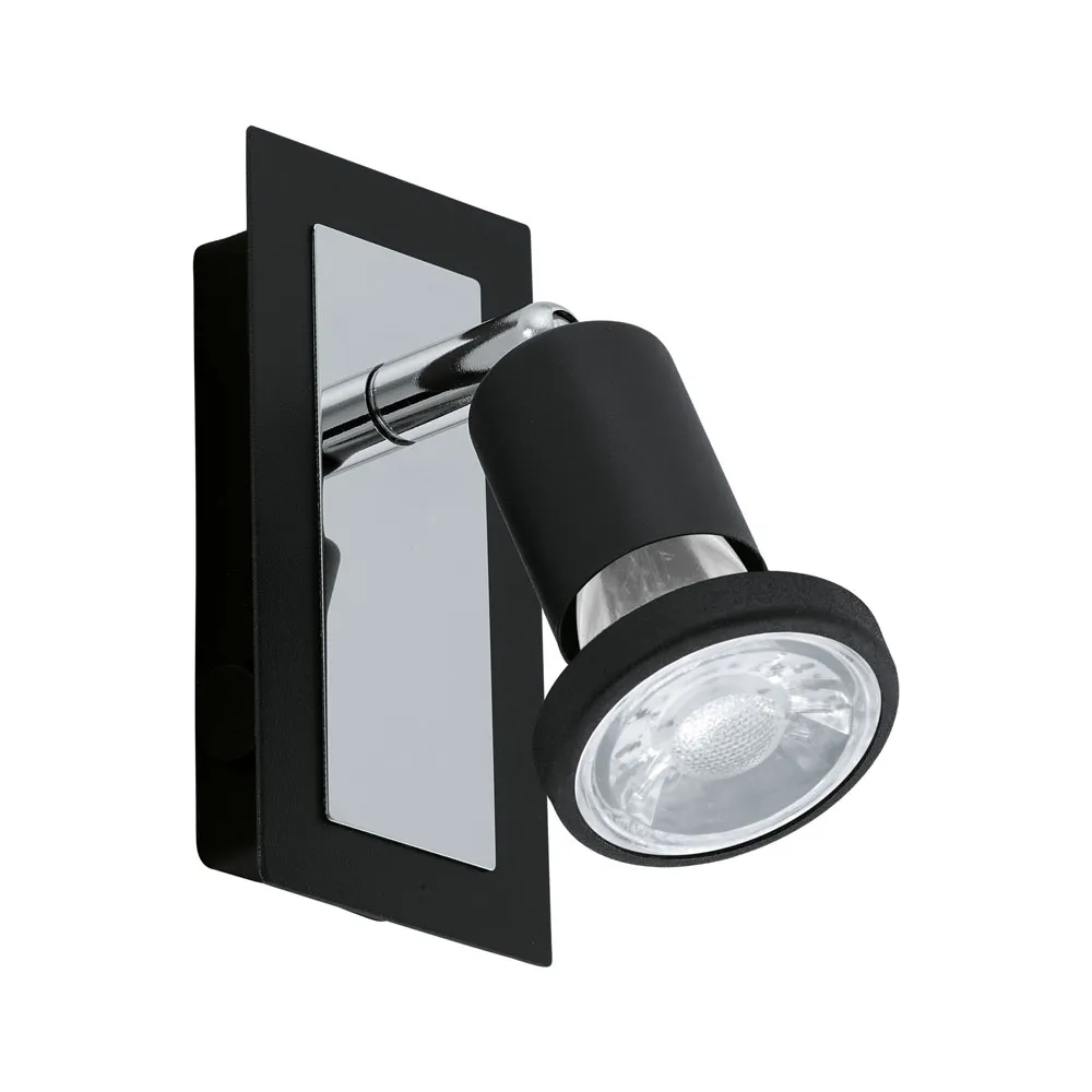 Beltéri LED fali lámpa GU10 1x5W fekete/króm Sarria