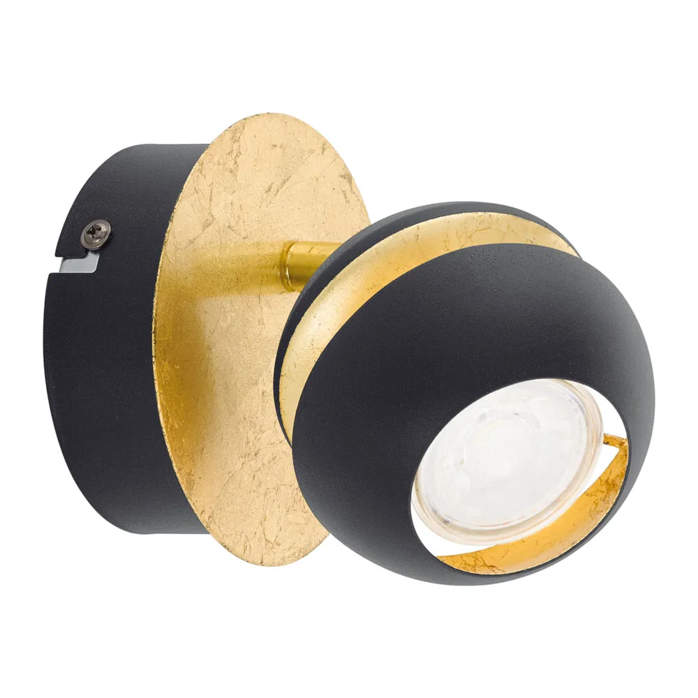 Beltéri LED fali lámpa 1x3,3W fekete/arany Nocito