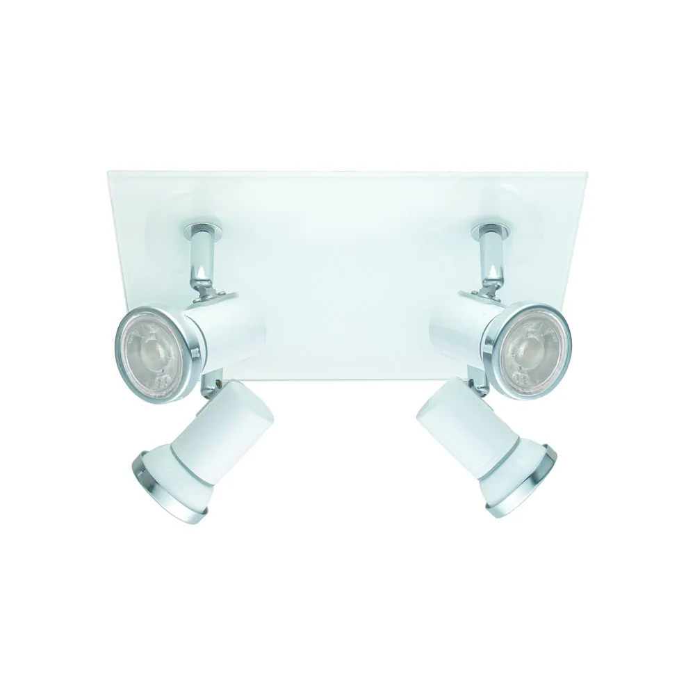 Beltéri LED karos spotlámpa GU10 4x3,3W fehér/króm IP44 Ta...