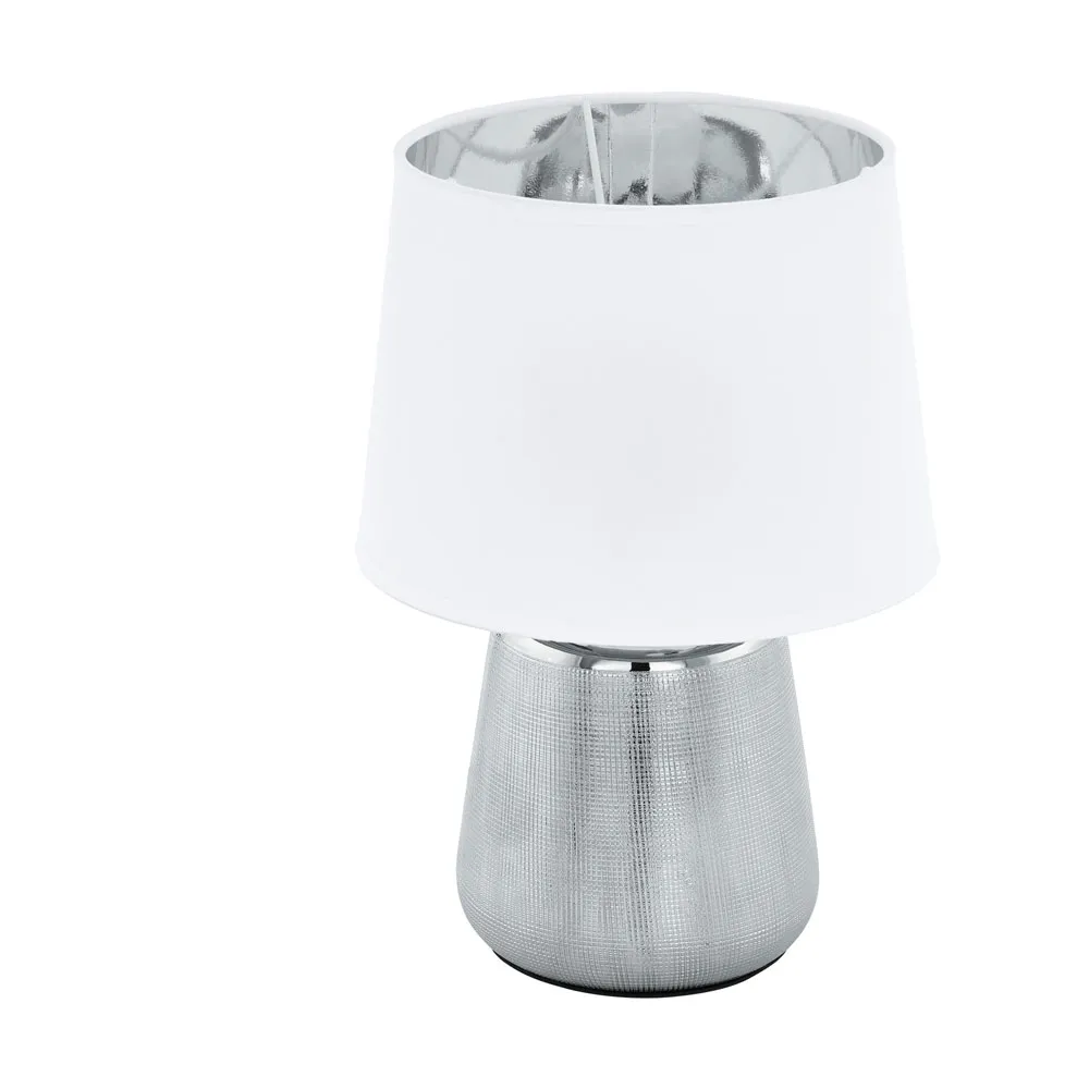 Asztali lámpa E14 40W ezüst/fehér Manalba