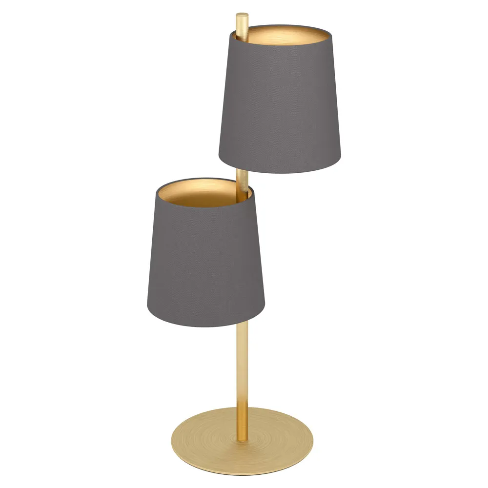Asztali lámpa E27 2x40W csiszolt réz/cappucino ALMEIDA