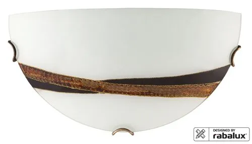Beltéri fali lámpa E27 60W fehér/mintás Art bronze 