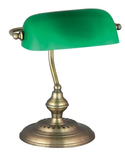 Íróasztali lámpa E27 60W szatin zöld/bronz Bank 