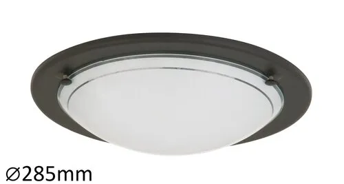 Beltéri mennyezeti lámpa E27 60W fekete/opál üveg Ufo 