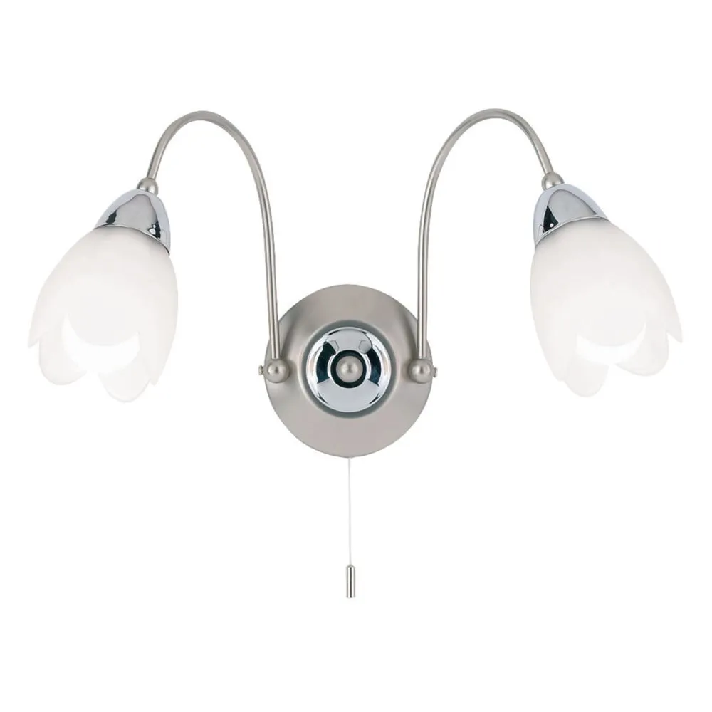 ENDON Petal Fali lámpa fém|üveg szatén króm hatású lemez,m...