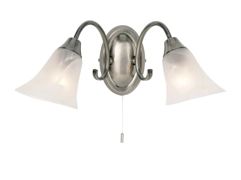 ENDON Hardwick Fali lámpa fém|üveg antik ezüst hatású leme...