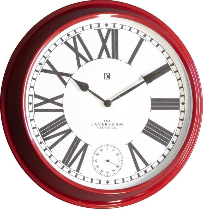 Endon Concord Clock Red 520x90x520mm - ED-5055999253222