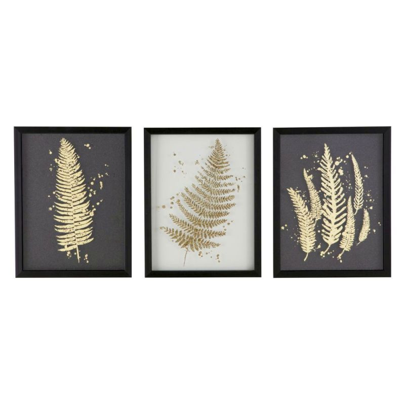 Endon Gold Ferns Framed Art Set of 3 430x35x330mm - ED-505...