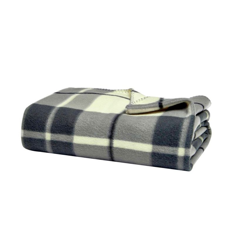 Endon Checked Fleece Blanket Grey 1300x1500mm - ED-5059413...