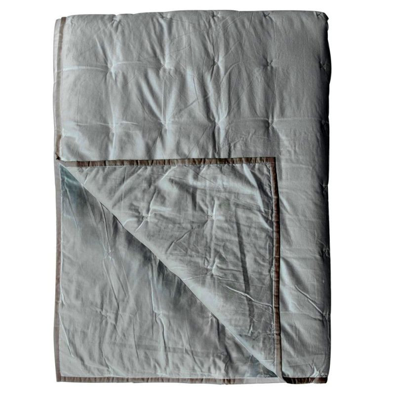 Endon Cotton Stitch Bedspread White Silver 2400x2600mm - E...
