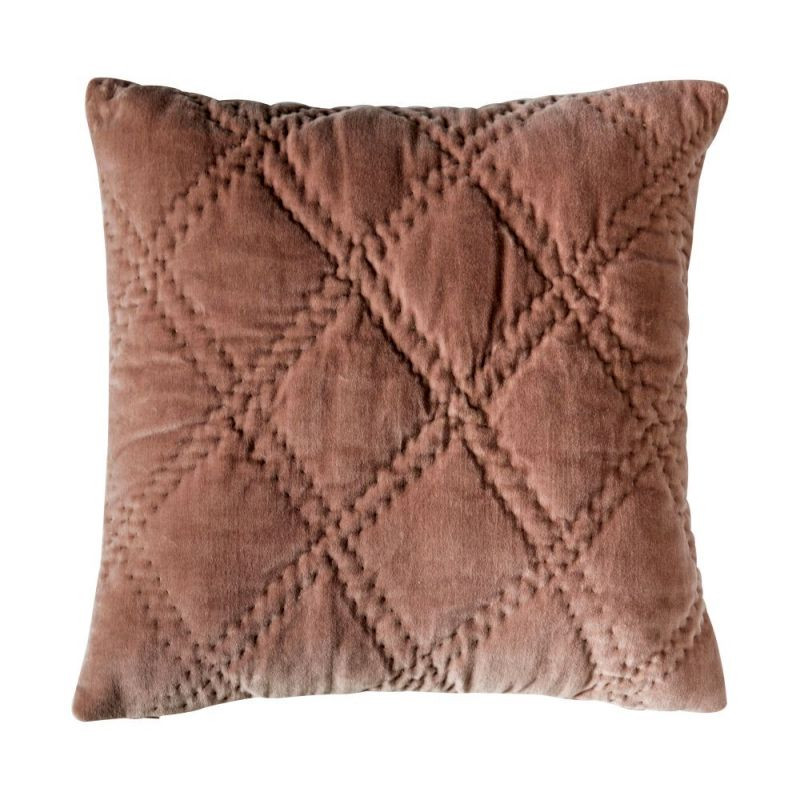 Endon Quilted Cotton Velvet Cushion Blush 450x450mm - ED-5...