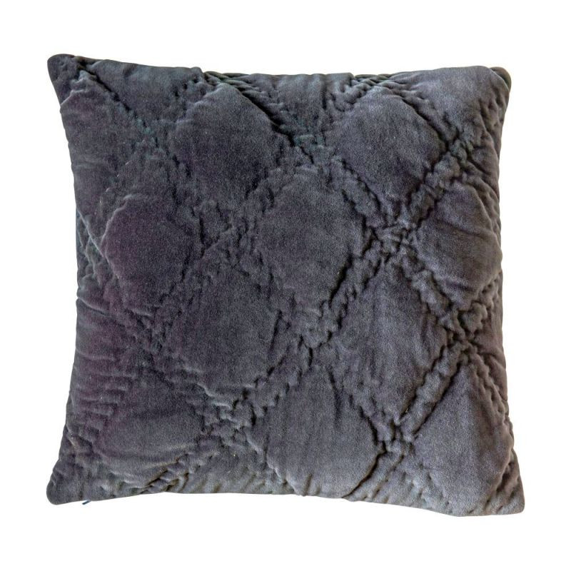 Endon Quilted Cotton Velvet Cushion Charcoal 450x450mm - E...