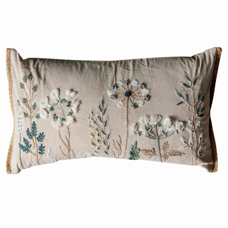 Endon Amaryllis Embroidered Cushion Natural 600x350mm - ED...
