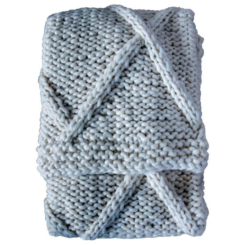 Endon Cable Knit Diamond Throw Cream 1300x1700mm - ED-5059...