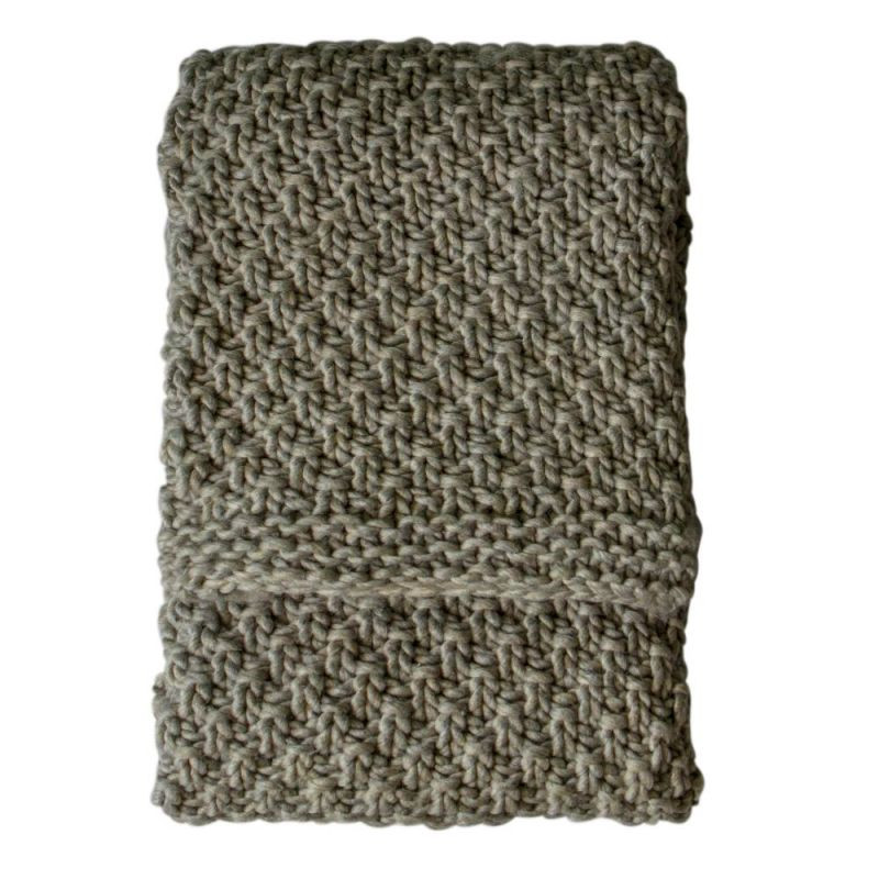 Endon Moss Chunky Knitted Throw Grey 1300x1700mm - ED-5059...