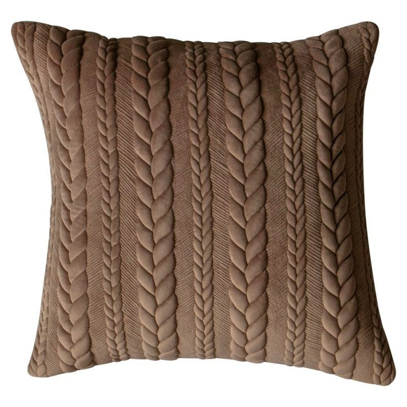 Endon Chenille Embroidered Cushion Taupe 500x500mm - ED-50...