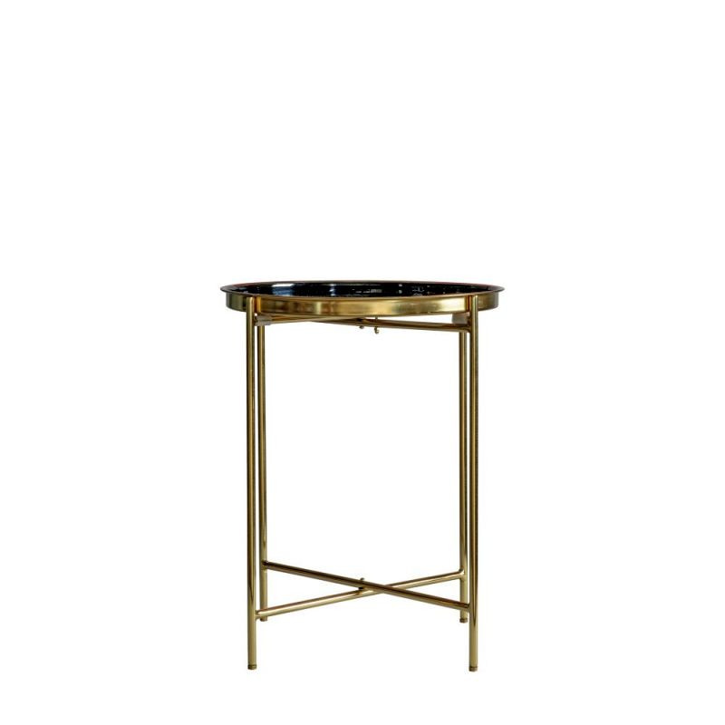 Endon Valetta Side Table Gold/Black 430x430x530mm - ED-505...
