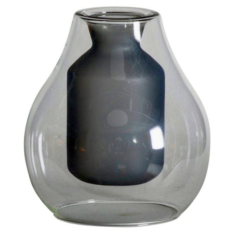 Endon Helsinki Vase Grey 140x140x160mm - ED-5059413393730
