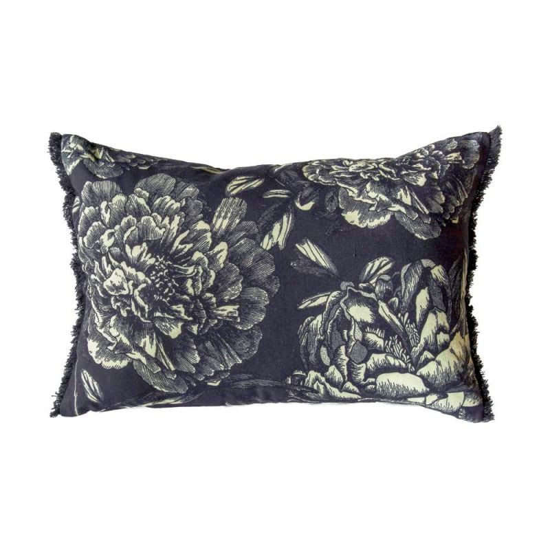 Endon Vintage Floral Cushion Black 600x400mm - ED-50594133...