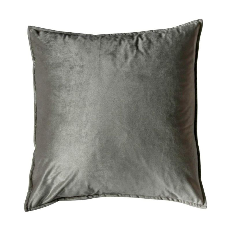 Endon Meto Velvet Oxford Cushion Silver 580x580mm - ED-505...