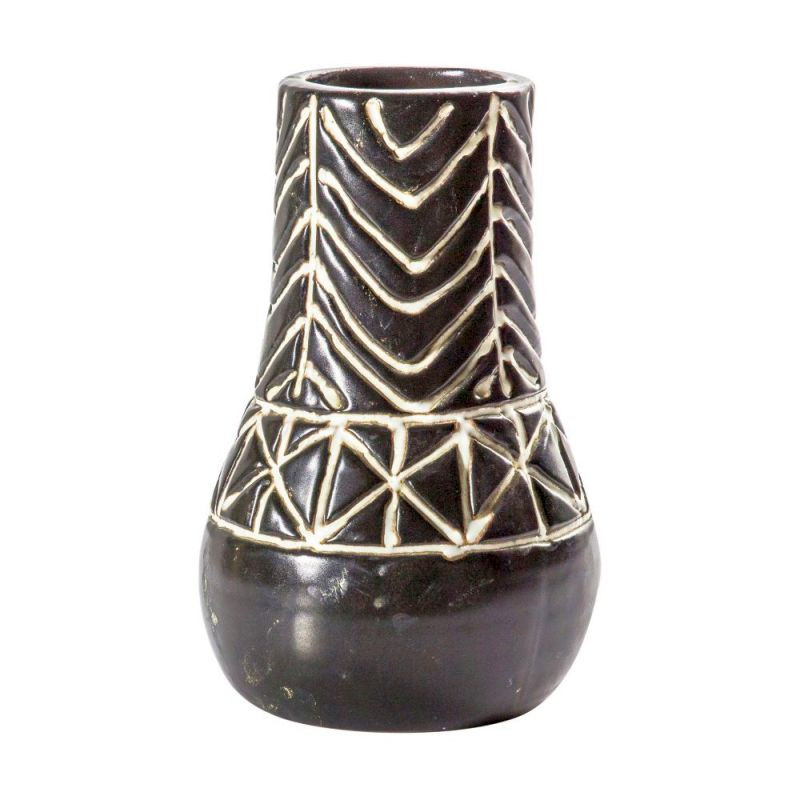 Endon Aveedo Vase Black 115x115x195mm - ED-5059413398278