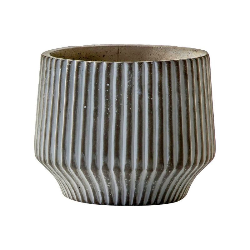 Endon Stripe Pot Whitewash Large 185x185x150mm - ED-505941...